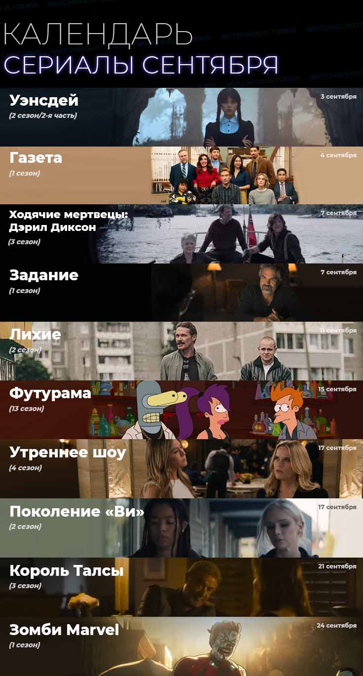 Сериалы сентября 2025
